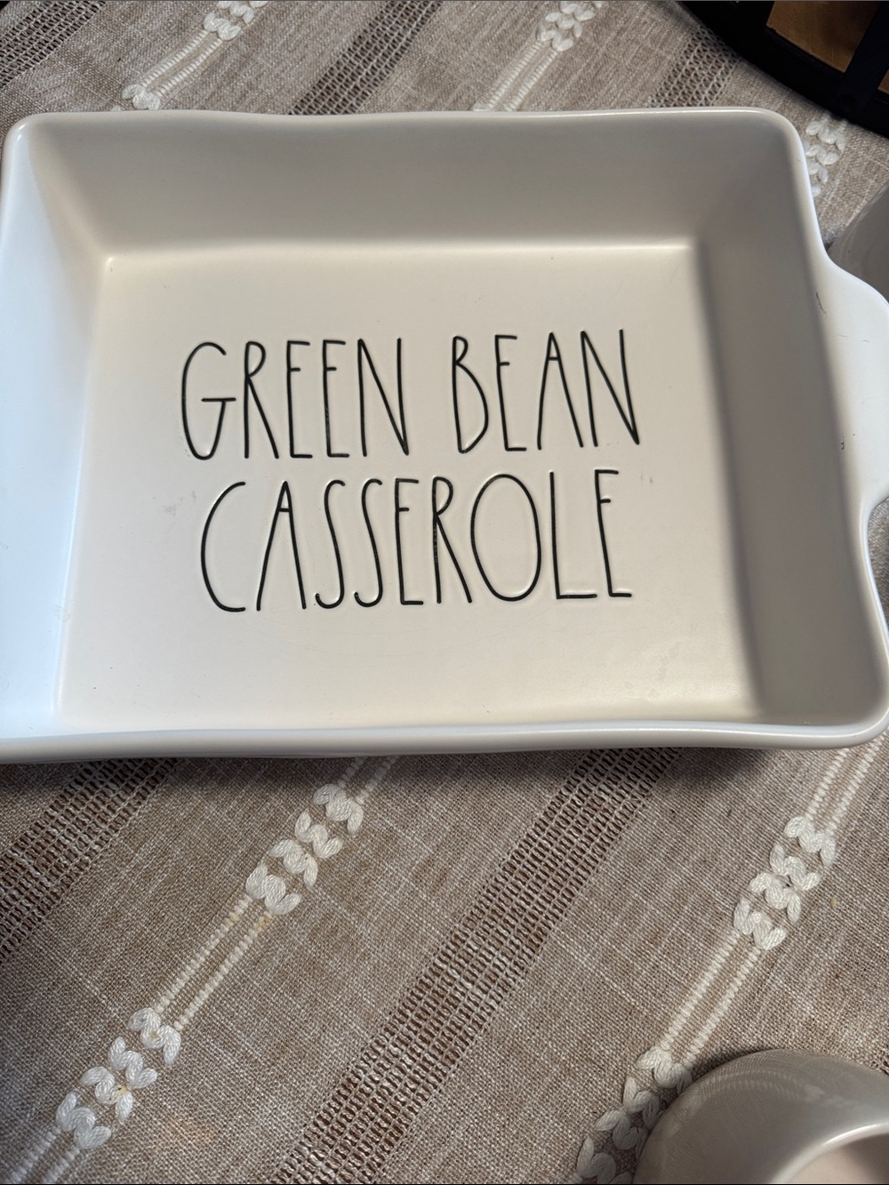 Rae Dunn White Green Bean Casserole Baking Dish